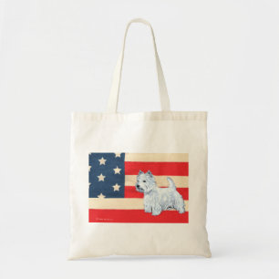 Patriotic West Highland White Terrier Tote Bag