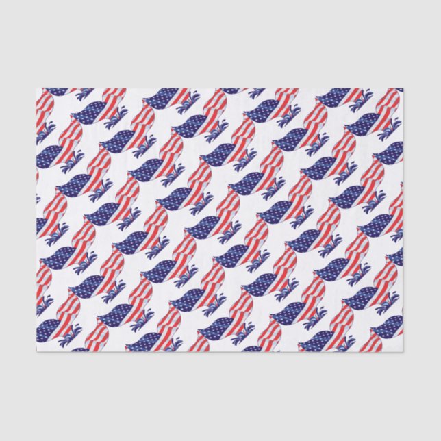 Patriotic Whale Tail Tissue Paper (Front)