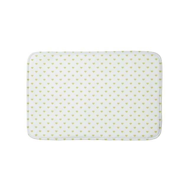 Patriotic White and Gold Heart Shape Bath Mat (Front)