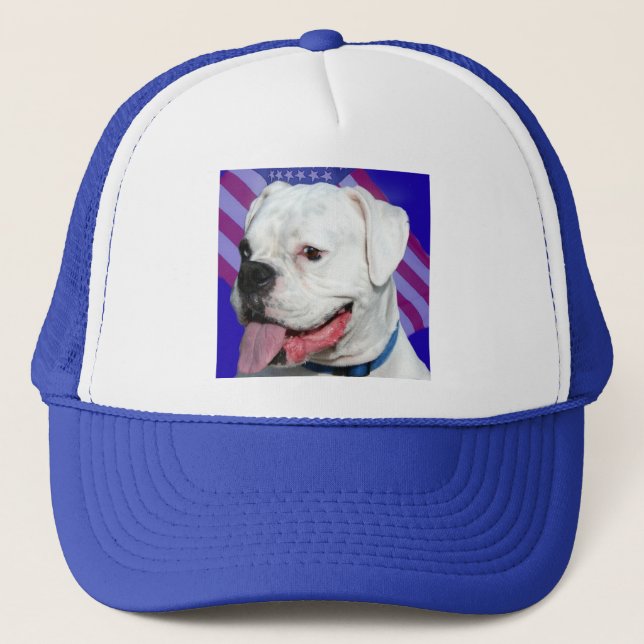 Patriotic white boxer hat (Front)