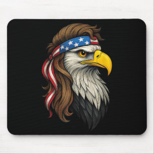 Patriotic White Head Eagle Us Flag Bandana Mullet Mouse Pad