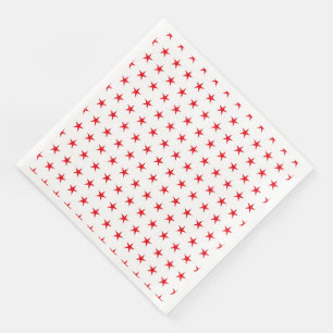 PATRIOTIC WHITE WITH RED STARS NAPKIN