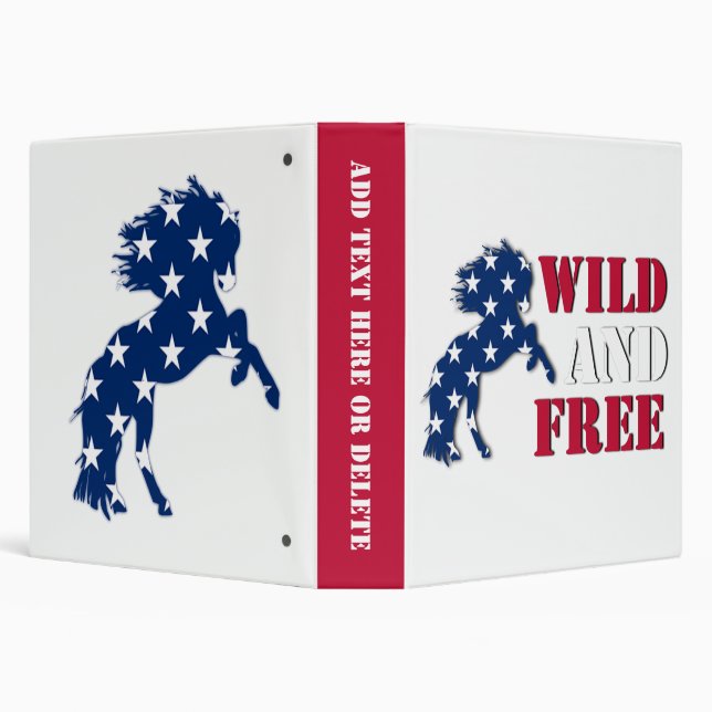 Patriotic Wild and Free Horse American Flag Binder (Background)