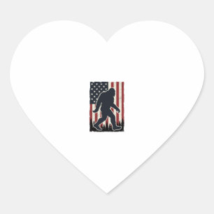 Patriotic Wilderness Creature Vintage Flag Vector Heart Sticker