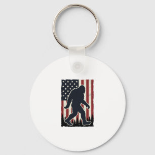 Patriotic Wilderness Creature Vintage Flag Vector  Keychain