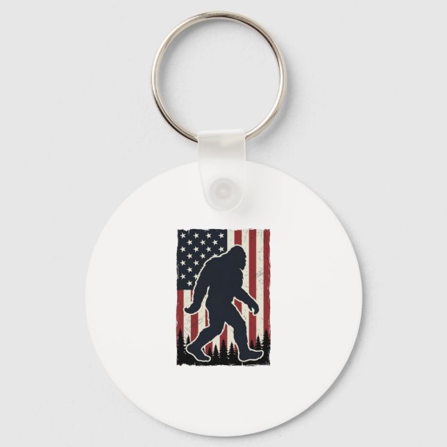 Patriotic Wilderness Creature Vintage Flag Vector  Keychain (Front)