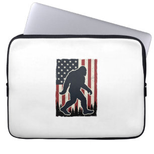 Patriotic Wilderness Creature Vintage Flag Vector  Laptop Sleeve