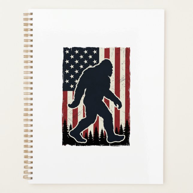 Patriotic Wilderness Creature Vintage Flag Vector  Planner (Front)