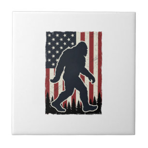 Patriotic Wilderness Creature Vintage Flag Vector  Tile