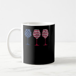 Patriotic Wine Glass Shirt Funny 4th of July Tshir Coffee Mug