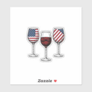 Patriotic Wine Glasses Vintage Vector Shirt Design