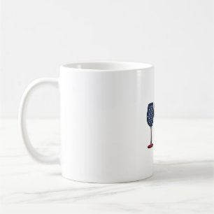 Patriotic Wine Glasses Vintage Vector Shirt Design Coffee Mug