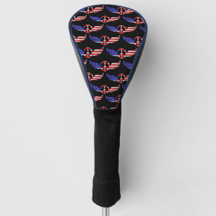 Patriotic Winged Peace Sign Golf Head Cover