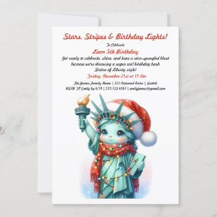 Patriotic Winter Birthday Invitation