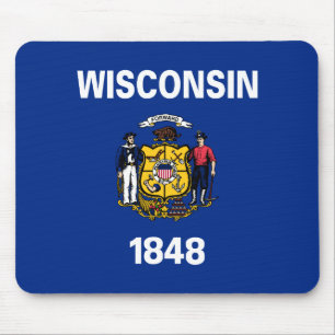 Patriotic Wisconsin State Flag Mouse Pad