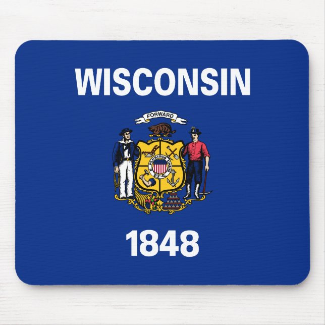 Patriotic Wisconsin State Flag Mouse Pad (Front)