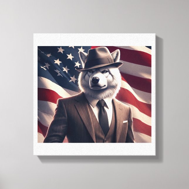Patriotic Wolf   Canvas Print (Front)