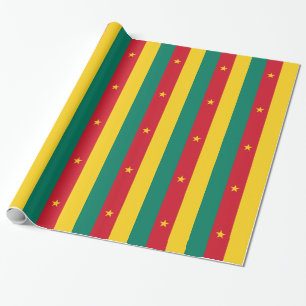 Patriotic wrapping paper with Flag of Cameroon