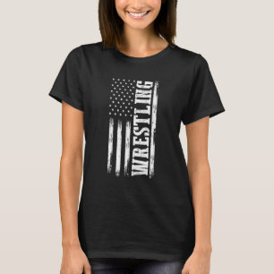 Patriotic Wrestler 4th Of July American Flag Wre T-Shirt