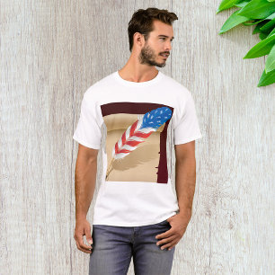 Patriotic Writing Feather on Antique Paper T-Shirt