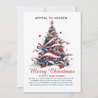 Patriotic Xmas Tree ATH1 with origin ed FLAT CARD