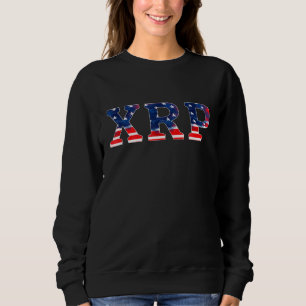 Patriotic Xrp Crypto Currency American Flag Letter Sweatshirt