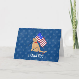 Patriotic Yellow Dog Thank You Cards