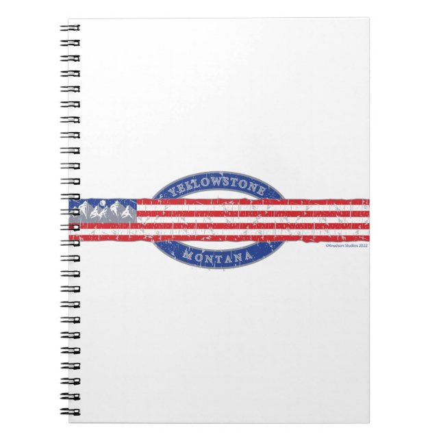 Patriotic Yellowstone Montana Notebook (Front)