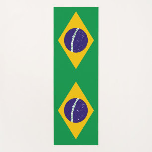 Patriotic Yoga Mats with flag of Brazil