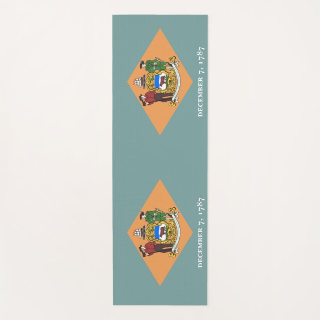 Patriotic Yoga Mats with flag of Delaware, USA (Front)