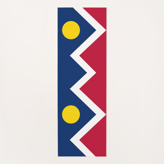 Patriotic Yoga Mats with flag of Denver City, USA (Front)