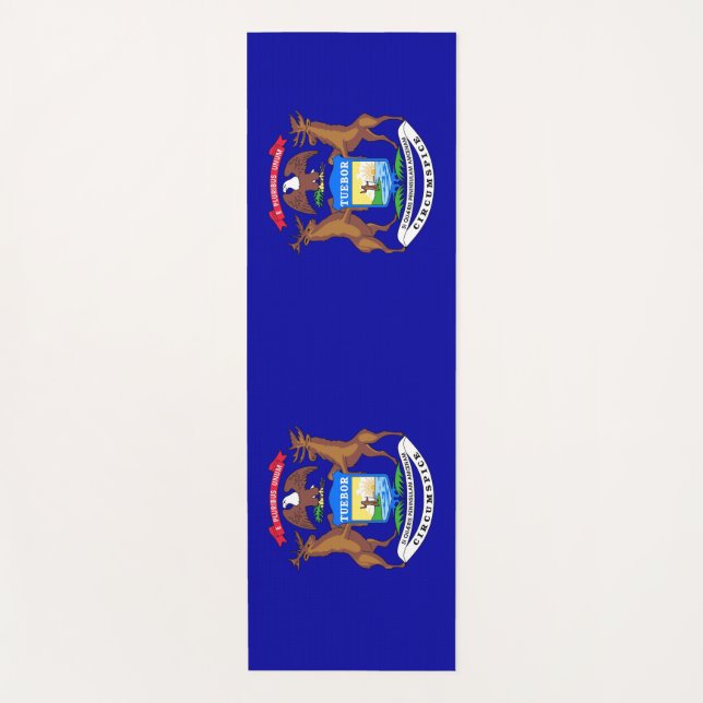 Patriotic Yoga Mats with flag of Michigan (Front)