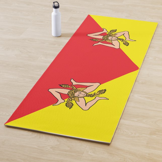 Patriotic Yoga Mats with flag of Sicily, Italy (In Situ)