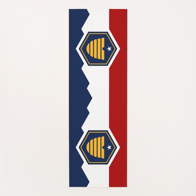 Patriotic Yoga Mats with new flag of Utah, USA (Front)
