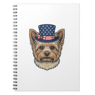 Patriotic Yorkshire Terrier Vintage Notebook