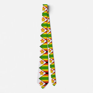 Patriotic Zimbabwe flag Africa Tie