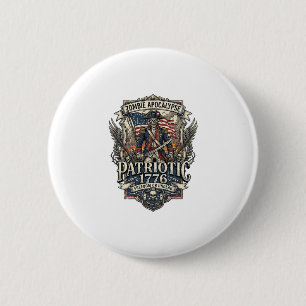Patriotic Zombie Patriot General Zombie Apocalypse 2 Inch Round Button