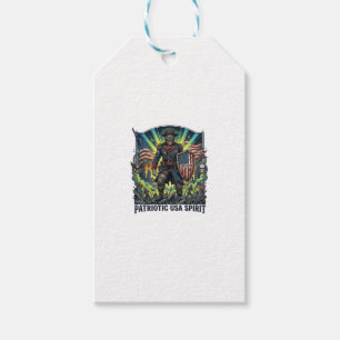 Patriotic Zombie Patriot General Zombie Apocalypse Gift Tags