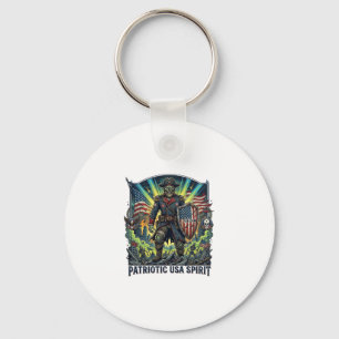 Patriotic Zombie Patriot General Zombie Apocalypse Keychain