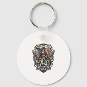 Patriotic Zombie Patriot General Zombie Apocalypse Keychain