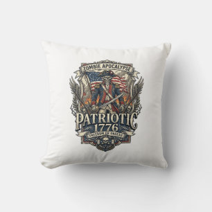 Patriotic Zombie Patriot General Zombie Apocalypse Throw Pillow