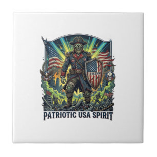Patriotic Zombie Patriot General Zombie Apocalypse Tile