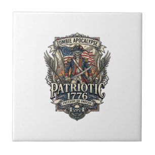 Patriotic Zombie Patriot General Zombie Apocalypse Tile