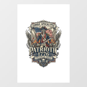 Patriotic Zombie Patriot General Zombie Apocalypse Window Cling
