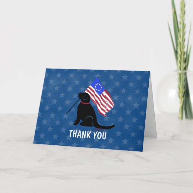 Patriotique Chien Merci Cartes (Devant)