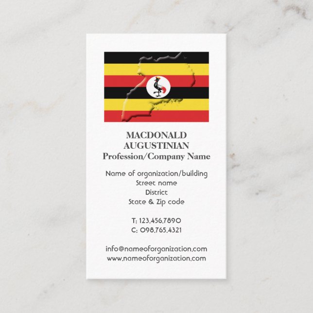 Patriotique | DRAG OUGANDA | Carte de visite photo (Devant)