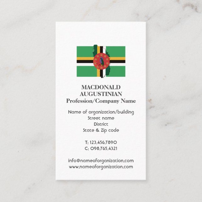 Patriotique | DRAPEAU DOMINICA | Carte de visite p (Devant)