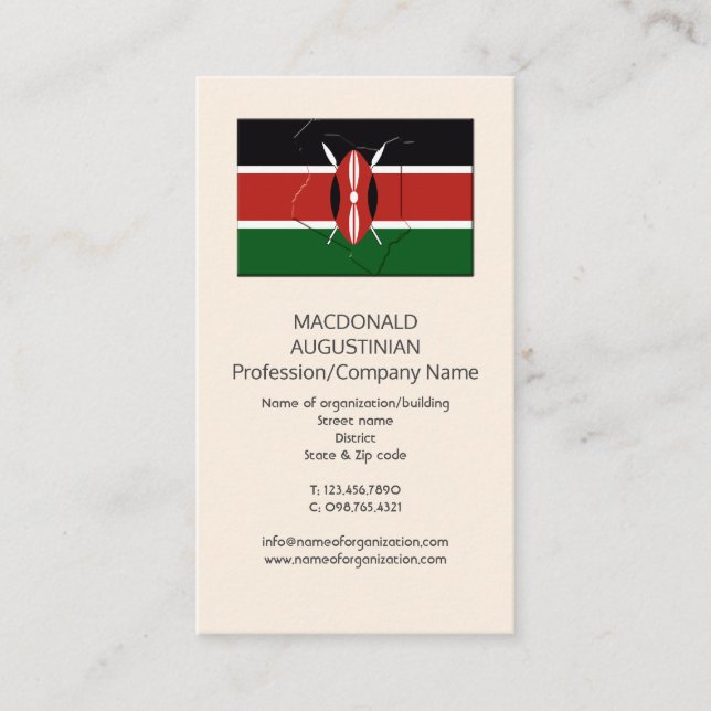 Patriotique | DRAPEAU DU KENYA | Ajouter un Carte  (Devant)