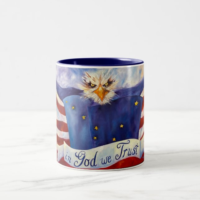Patriotique En Dieu Nous Faisons Confiance Mug 15o (Centre)
