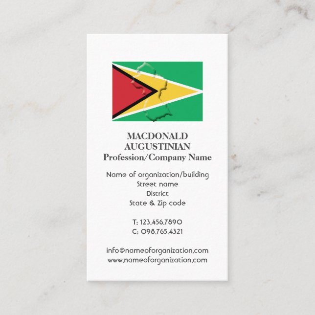 Patriotique | GUYANA FLAG | Carte de visite photo (Devant)